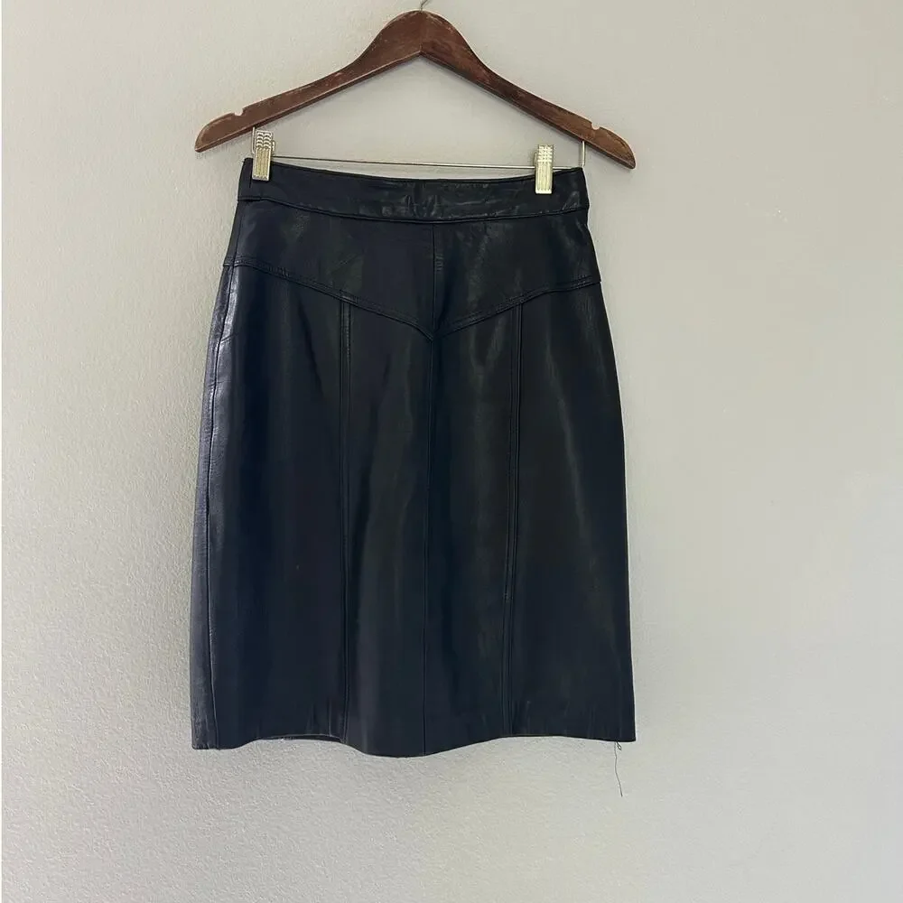 Vintage Leather Skirt by Della Roufogali size 8